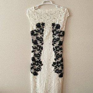 ZARA Women's Sheath Lace Midi Spring Wedding Party Dress